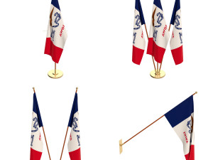 iowa flag pack 3D 모델