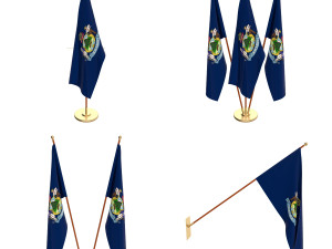 maine flag pack 3D Model