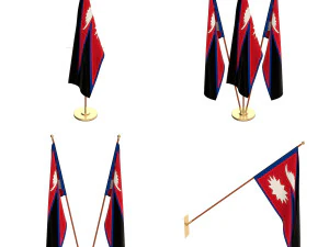 pacchetto bandiera nepal Modello 3D