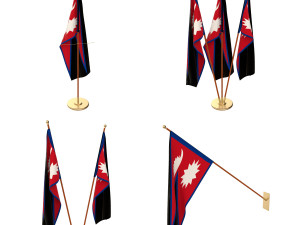 nepal flag pack 3D Модель