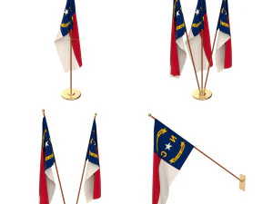pacote de bandeira da Carolina do Norte Modelo 3D