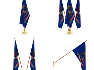 north dakota flag pack 3D Models