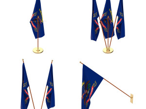 north dakota flag pack Modelo 3D