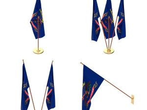 north dakota flag pack 3D Model
