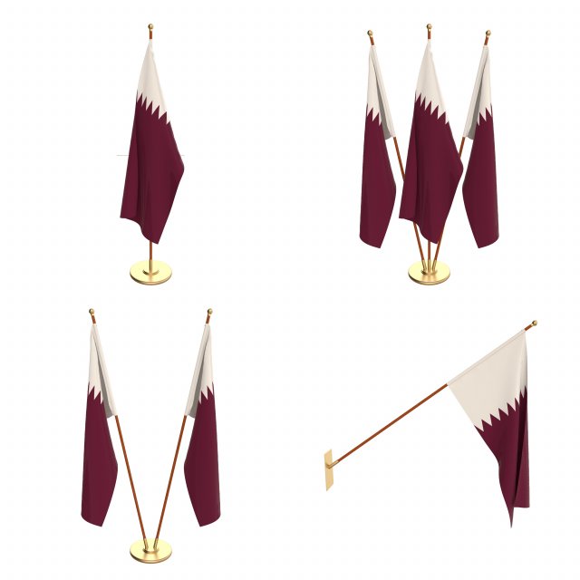 qatar flag pack 3D मॉडल .c4d .max .obj .3ds .fbx .stl .blend 