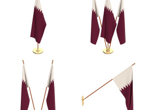 qatar flag pack 3D 모델