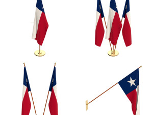 texas flag pack 3D 모델