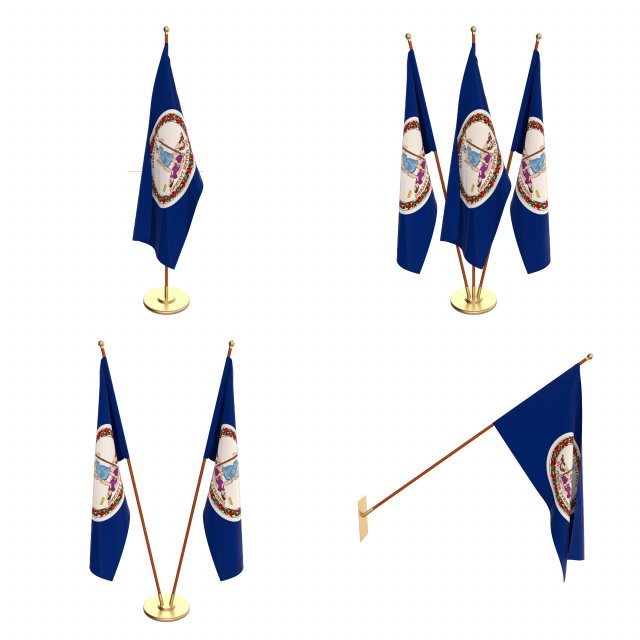 virginia flag pack 3D 모델 .c4d .max .obj .3ds .fbx .stl .blend 