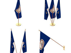 バージニア州旗パック 3Dモデル