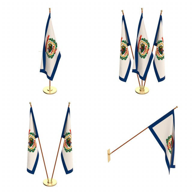 west virginia flag pack Modelo 3D .c4d .max .obj .3ds .fbx .stl .blend 