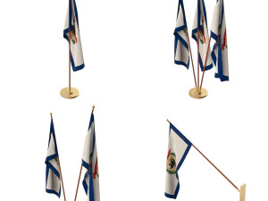 west virginia flag pack 3D Model
