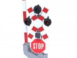 rail crossing traffic light 1 3D Model