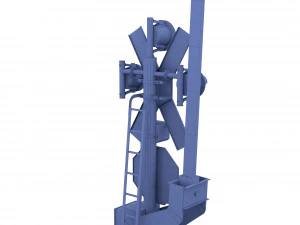 rail crossing traffic light 1 3D Model