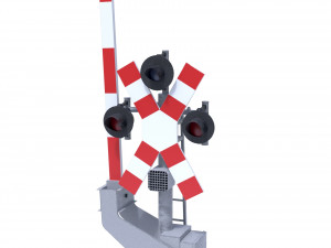 rail crossing traffic light 2 Modello 3D