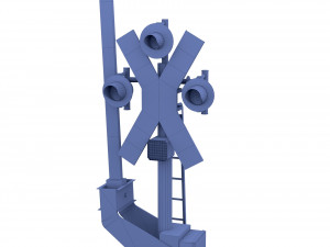 rail crossing traffic light 2 Modello 3D