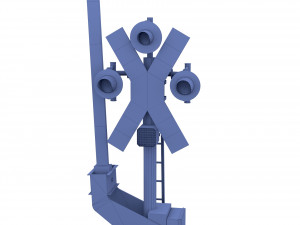rail crossing traffic light 2 Modello 3D