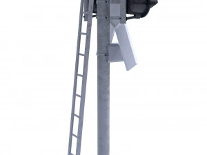 rail crossing traffic light 3 3D Model