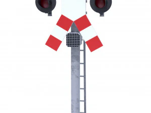 rail crossing traffic light 3 3D Model