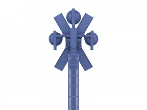 rail crossing traffic light 3 3D Model
