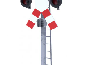 rail crossing traffic light 3 3D Model