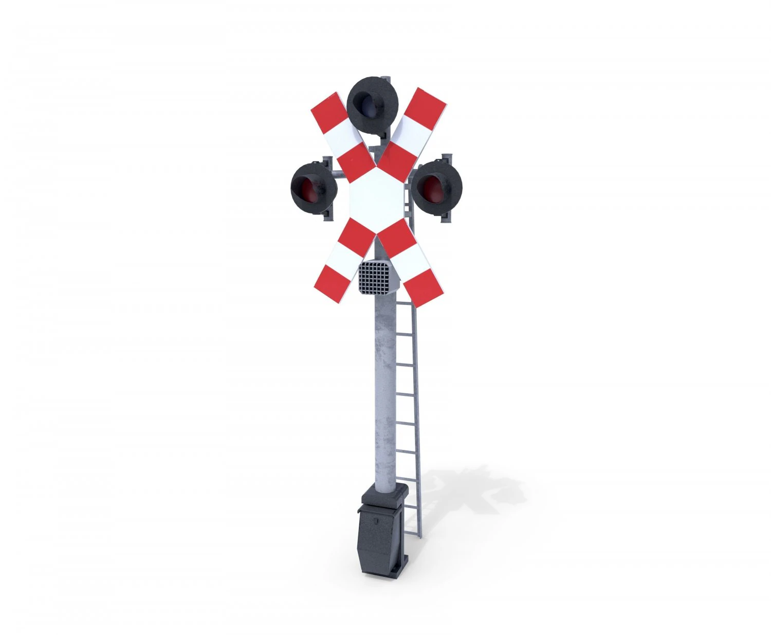 rail crossing traffic light 3 3D Model .c4d .max .obj .3ds .fbx .stl .blend