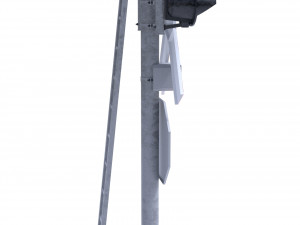 rail crossing traffic light 4 3D Model