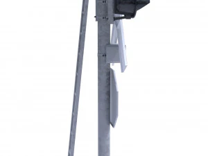 rail crossing traffic light 4 3D Model