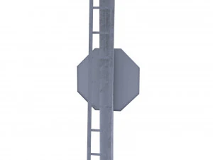 rail crossing traffic light 5 3D Model