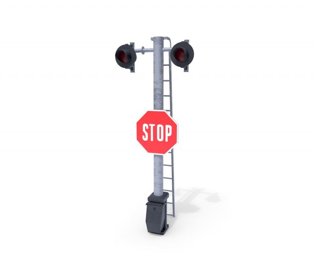 rail crossing traffic light 5 3D 모델 .c4d .max .obj .3ds .fbx .stl .blend 