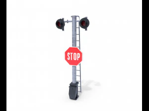 spoorwegovergang verkeerslicht 5 3D Model