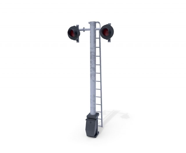 rail crossing traffic light 6 Model 3D .c4d .max .obj .3ds .fbx .stl .blend 