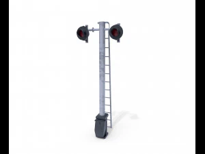 железнодорожный переезд, светофор 6 3D Модель