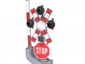 rail crossing traffic light weathered 1 3D Model