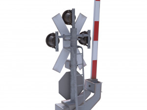 rail crossing traffic light weathered 1 Modello 3D