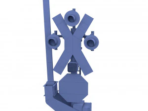 rail crossing traffic light weathered 1 3D Model