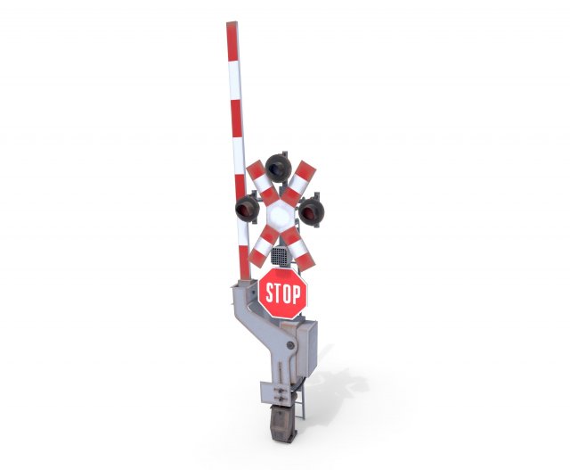 rail crossing traffic light weathered 1 Modello 3D .c4d .max .obj .3ds .fbx .stl .blend 