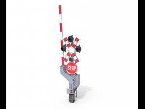 железнодорожный переезд, светофор, выветривание 1 3D Модель