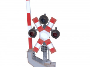 rail crossing traffic light weathered 2 3D Model