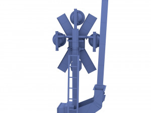 rail crossing traffic light weathered 2 3D Model