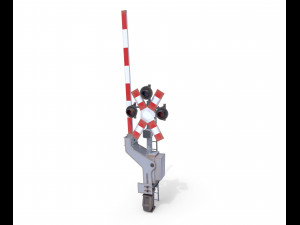 rail crossing traffic light weathered 2 3D Model