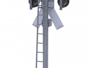 rail crossing traffic light weathered 3 3D-Modell