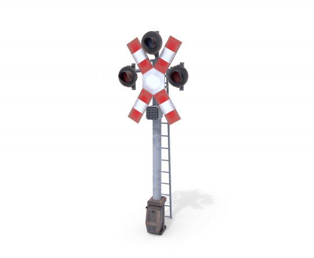 rail crossing traffic light weathered 3 3D-Modell .c4d .max .obj .3ds .fbx .stl .blend 