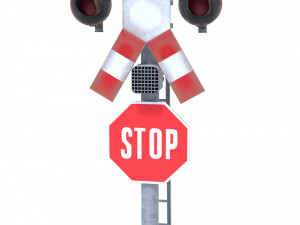rail crossing traffic light weathered 4 Modello 3D