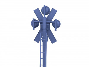 rail crossing traffic light weathered 4 Modello 3D