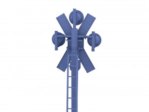 rail crossing traffic light weathered 4 3D Model
