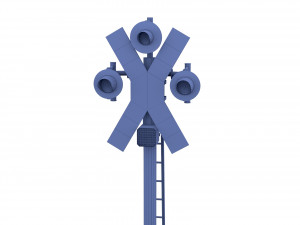 rail crossing traffic light weathered 4 Modello 3D