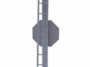 rail crossing traffic light weathered 5 3D मॉडल