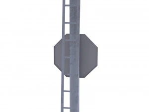 rail crossing traffic light weathered 5 3D Model