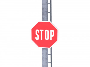 rail crossing traffic light weathered 5 3D मॉडल