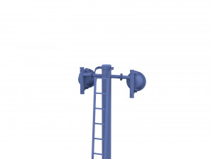 rail crossing traffic light weathered 6 3D Model